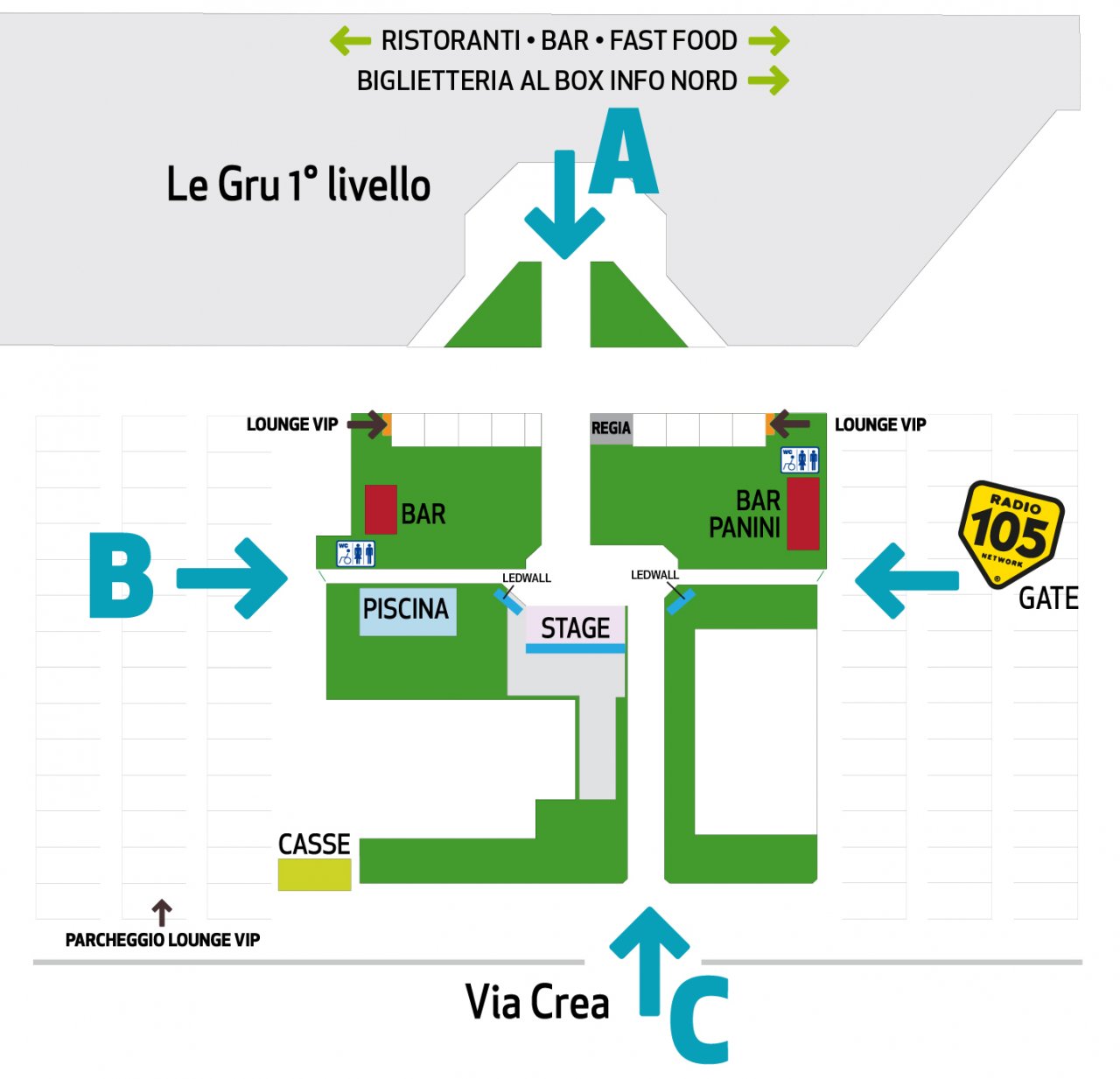 Accessi arena