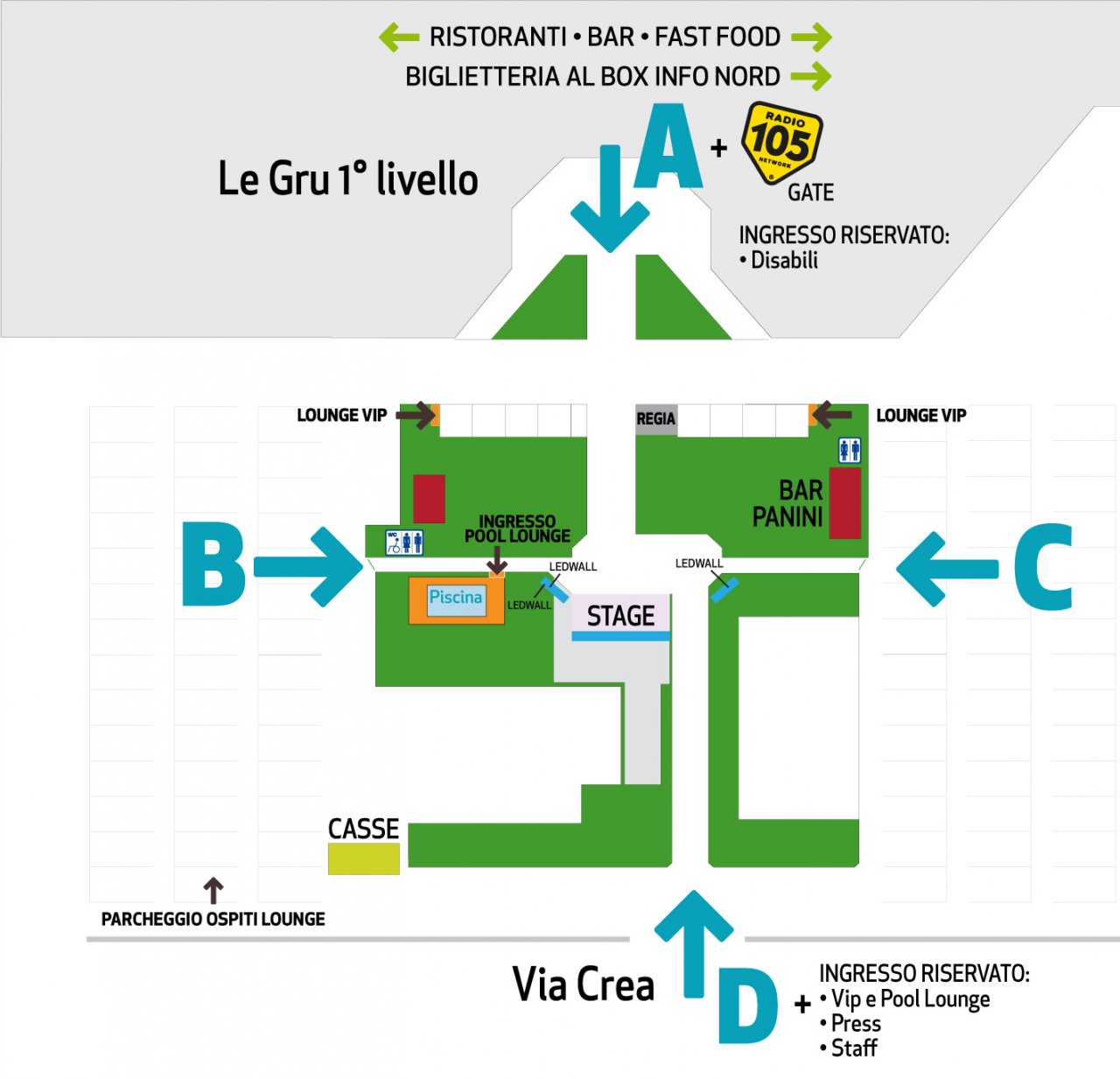 Accessi arena
